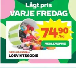 Stora Coop LÖSVIKTSGODIS, Medlemspris erbjuda