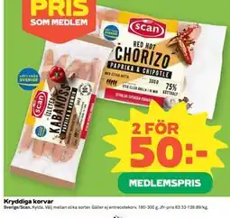 Coop Kryddiga korvar, Medlemspris erbjuda