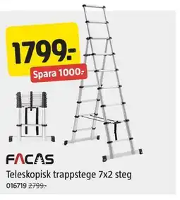 Jula Teleskopisk trappstege 7x2 steg erbjuda