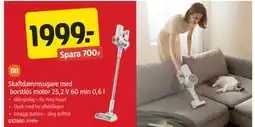 Jula Skaftdammsugare med borstlös motor 25,2 V 60 min 0,6 l erbjuda