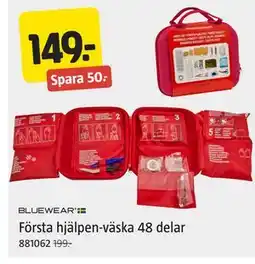 Jula Första hjälpen-väska 48 delar erbjuda