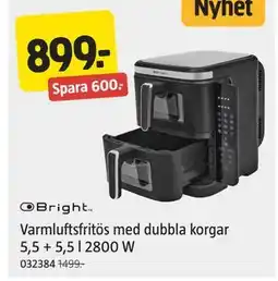 Jula Varmluftsfritös med dubbla korgar 5,5 + 5,5 l 2800 W erbjuda