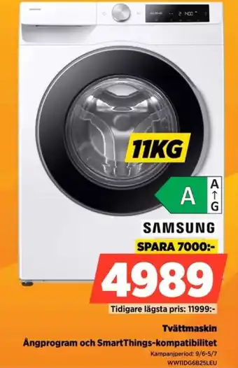 Power Samsung Tvättmaskin Ångprogram och SmartThings-kompatibilitet erbjuda