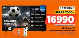 Power Samsung 65" 4K Smart TV Nästa generations Micro RGB-bild erbjuda