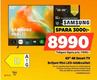 Power Samsung 65" 4K Smart TV Briljant Mini LED-bildkvalitet erbjuda
