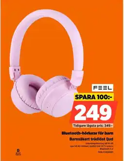 Power Feel Bluetooth-hörlurar för barn Barnsäkert trådlöst ljud erbjuda