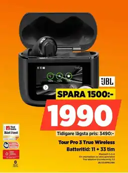 Power Jbl Tour Pro 3 True Wireless Batteritid: 11 + 33 tim erbjuda