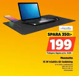 Power Dacota Musmatta 15 W trådlös QI-laddning erbjuda