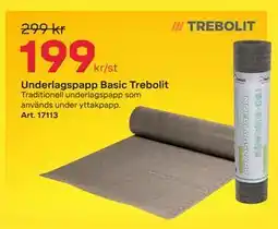 Byggmax Underlagspapp Basic Trebolit erbjuda