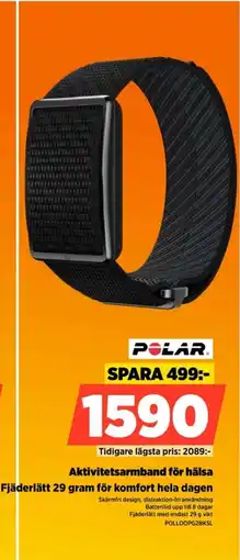 Power Polar Aktivitetsarmband för hälsa Fjäderlätt 29 gram för komfort hela dagen erbjuda