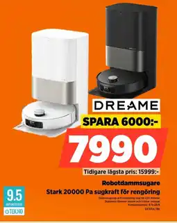Power Dreame Robotdammsugare Stark 20000 Pa sugkraft för rengöring erbjuda