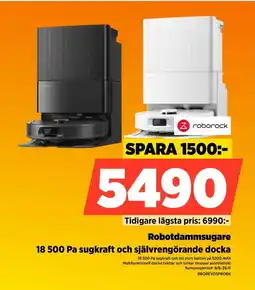 Power Roborock Robotdammsugare 18 500 Pa sugkraft och självrengörande docka erbjuda