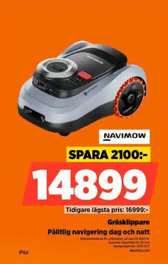 Power Navimow Gräsklippare Pålitlig navigering dag och natt erbjuda