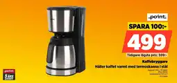 Power Point Kaffebryggare Håller kaffet varmt med termoskanna i stål erbjuda
