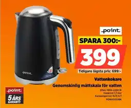 Power Point Vattenkokare Genomskinlig måttskala för vatten erbjuda