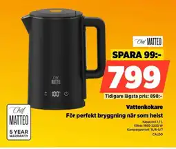Power Chef Matteo Vattenkokare För perfekt bryggning när som helst erbjuda