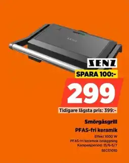 Power Senz Smörgåsgrill PFAS-fri keramik erbjuda