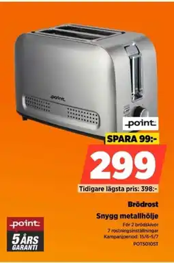 Power Point Brödrost Snygg metallhölje erbjuda