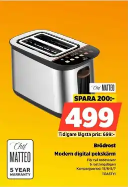 Power Chef Matteo Brödrost Modern digital pekskärm erbjuda