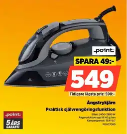 Power Point Ångstrykjärn Praktisk självrengöringsfunktion erbjuda