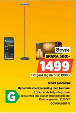 Power Govee Smart golvlampa Dynamisk smart belysning med tre zoner erbjuda