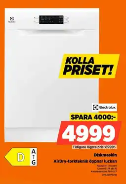 Power Electrolux Diskmaskin AirDry-torkteknik öppnar luckan erbjuda