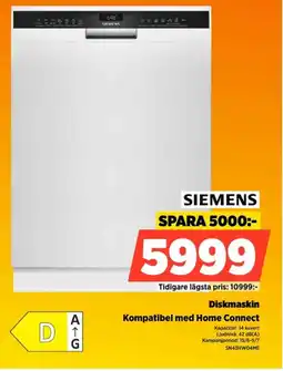 Power Siemens Diskmaskin Kompatibel med Home Connect erbjuda