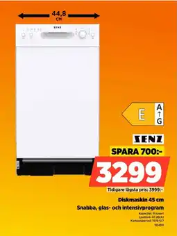 Power Senz Diskmaskin 45 cm Snabba, glas- och intensivprogram erbjuda