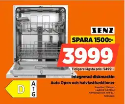 Power Senz Integrerad diskmaskin Auto Open och halvlastfunktioner erbjuda