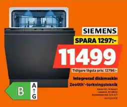 Power Siemens Integrerad diskmaskin Zeolith®-torkningsteknik erbjuda