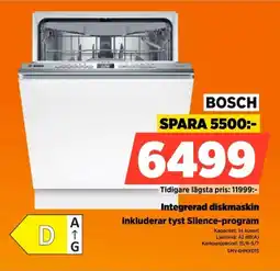 Power Bosch Integrerad diskmaskin Inkluderar tyst Silence-program erbjuda