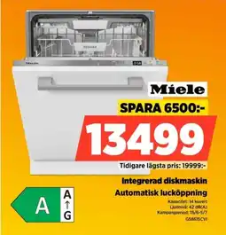 Power Miele Integrerad diskmaskin Automatisk lucköppning erbjuda