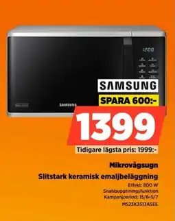 Power Samsung Mikrovågsugn Slitstark keramisk emaljbeläggning erbjuda