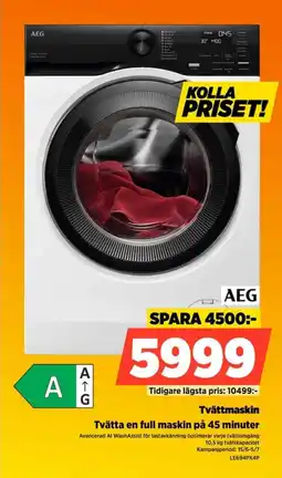Power Aeg Tvättmaskin Tvätta en full maskin på 45 minuter erbjuda