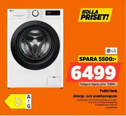 Power Lg Tvätt/tork Allergi- och snabbprogram erbjuda