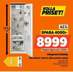 Power Aeg Integrerat kylskåp Tillverkad i delvis återvunnen plast erbjuda