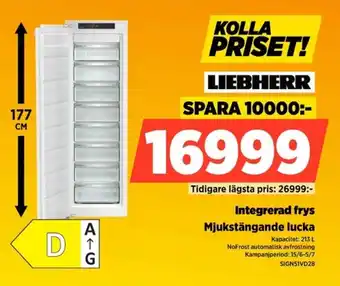 Power Liebherr Integrerad frys Mjukstängande lucka erbjuda