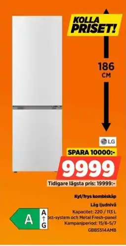 Power Lg Kyl/frys kombiskáp Lág ljudnivå erbjuda