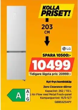 Power Lg Kyl-frys kombiskåpZero Clearance-dörrar erbjuda