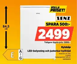 Power Senz Kylskåp A LED-belysning och justerbar hyllhöjd erbjuda