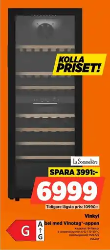 Power La Sommelière Vinkyl A bel med Vinotag*-appen erbjuda