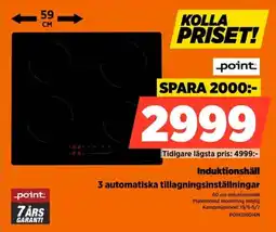 Power Point Induktionshäll 3 automatiska tillagningsinställningar erbjuda