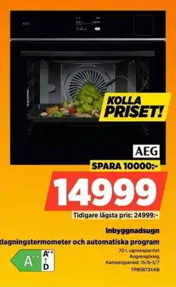 Power Aeg Inbyggnadsugn Matlagningstermometer och automatiska program erbjuda