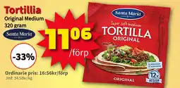 Extra Mjällby Stormarknad Santa Maria Tortillia erbjuda