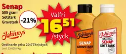 Extra Mjällby Stormarknad Johnny's Senap erbjuda