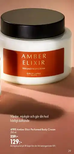 Oriflame Amber Elixir Perfumed Body Cream erbjuda