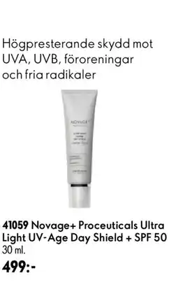 Oriflame Novage+ Proceuticals Ultra Light UV-Age Day Shield + SPF 50 erbjuda