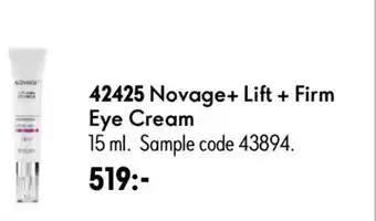 Oriflame Novage+ Lift + Firm Eye Cream erbjuda