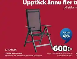JYSK JUTLANDIA LOMMA positionsstol erbjuda
