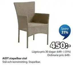 JYSK AIDT stapelbar stol erbjuda